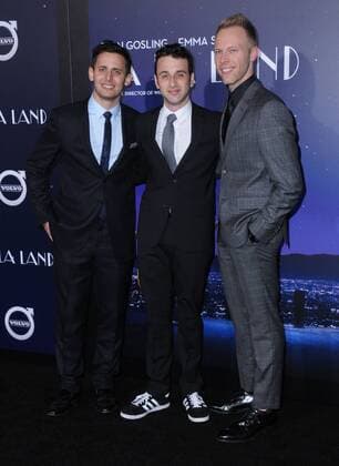 December 6, 2016 - Westwood, CA, United States - 06 December 2016 - Westwood, California. Benj Pasek, Justin Hurwitz, Justin Paul. Premiere of Liongate s La La Land held at Mann Village Theater. Photo Credit: AdMedia Westwood United States - ZUMAa123 20161206_zaa_a123_157