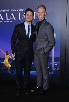 December 6, 2016 - Westwood, CA, United States - 06 December 2016 - Westwood, California. Benj Pasek, Justin Paul. Premiere of Liongate s La La Land held at Mann Village Theater. Photo Credit: AdMedia Westwood United States - ZUMAa123 20161206_zaa_a123_161