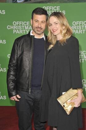 Jimmy Kimmel & wife Molly McNearney OFFICE CHRISTMAS PARTY FILM PREMIERE Los Angeles Patrick Rideaux PicturePerfect