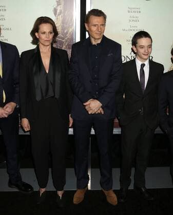 December 7, 2016 - New York, New York, U.S. - Actress SIGOURNEY WEAVER, actors LIAM NEESON and LEWIS MACDOUGALL attend the New York premiere of A Monster Calls held at Loews Lincoln Square. New York U.S. - ZUMAk03_ 20161207_zaf_k03_045