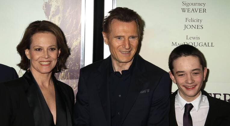 December 7, 2016 - New York, New York, U.S. - Actress SIGOURNEY WEAVER, actors LIAM NEESON and LEWIS MACDOUGALL attend the New York premiere of A Monster Calls held at Loews Lincoln Square. New York U.S. - ZUMAk03_ 20161207_zaf_k03_056