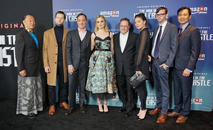 December 8, 2016 - Los Angeles, CA, United States - 08 December 2016 - Los Angeles, California. Cary-Hiroyuki Tagawa, Luke Kleintank, Brennan Brown, Bella Heathcote, Stephen Root, Alexa Davalos, DJ Qualls, Joel de la Fuente. Premiere of Amazon s Man In The High Castle held at Pacific Design Center. Photo Credit: AdMedia Los Angeles United States - ZUMAa123 20161208_zaa_a123_093