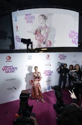 Rita Ora arrives on the red carpet at the Billboard Women in Music 2016 event on December 9, 2016 in New York City.  NYP20161209102 JOHNxANGELILLO