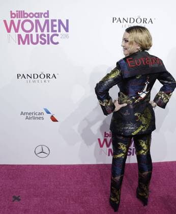 Madonna arrives on the red carpet at the Billboard Women in Music 2016 event on December 9, 2016 in New York City.  NYP20161209106 JOHNxANGELILLO