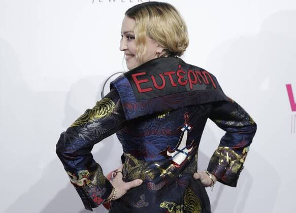 Madonna arrives on the red carpet at the Billboard Women in Music 2016 event on December 9, 2016 in New York City.  NYP20161209107 JOHNxANGELILLO