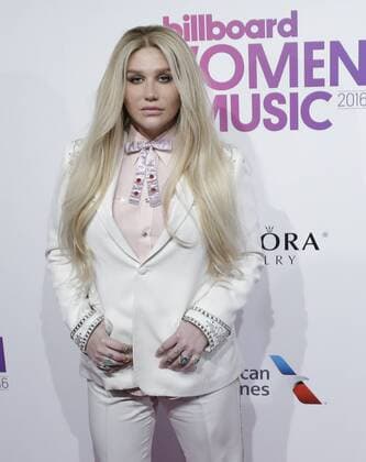 Kesha arrives on the red carpet at the Billboard Women in Music 2016 event on December 9, 2016 in New York City.  NYP20161209124 JOHNxANGELILLO