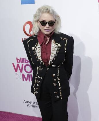 Debbie Harry arrives on the red carpet at the Billboard Women in Music 2016 event on December 9, 2016 in New York City.  NYP20161209142 JOHNxANGELILLO