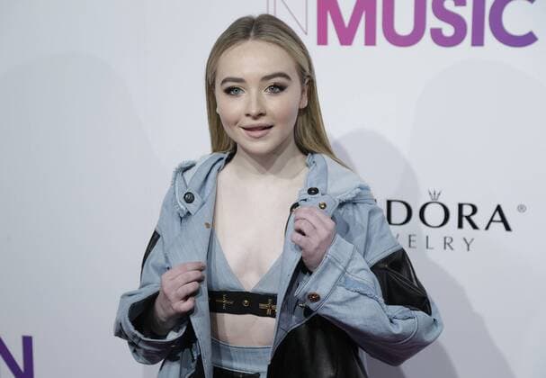 Sabrina Carpenter arrives on the red carpet at the Billboard Women in Music 2016 event on December 9, 2016 in New York City.  NYP20161209152 JOHNxANGELILLO