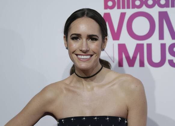 Louise Roe arrives on the red carpet at the Billboard Women in Music 2016 event on December 9, 2016 in New York City.  NYP20161209154 JOHNxANGELILLO