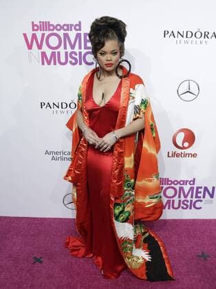 Andra Day arrives on the red carpet at the Billboard Women in Music 2016 event on December 9, 2016 in New York City.  NYP20161209119 JOHNxANGELILLO