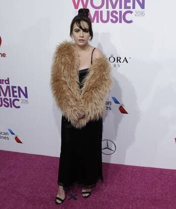 Bea Miller arrives on the red carpet at the Billboard Women in Music 2016 event on December 9, 2016 in New York City.  NYP20161209130 JOHNxANGELILLO