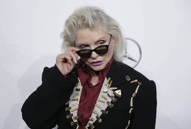 Debbie Harry arrives on the red carpet at the Billboard Women in Music 2016 event on December 9, 2016 in New York City.  NYP20161209140 JOHNxANGELILLO