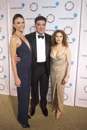 (L-R) Sutton Foster, Alan Gilbert and Bernadette Peters attend Sinatra Voice for A Century Event at David Geffen Hall on December 3, 2015 in New York City. USA - 2015 - Sinatra, Voice for a century in New York City  Copyright: xAlbertoxLamax Sinatra, voice for a century 2