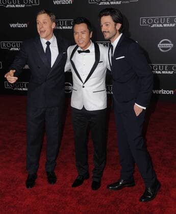 December 10, 2016 - Hollywood, CA, United States - 10 December 2016 - Hollywood, California - Alan Tudyk, Donnie Yen, Diego Luna. Rogue One: A Star Wars Story World premiere held at Pantages Theater. Photo Credit: AdMedia Hollywood United States - ZUMAa123 20161210_zaa_a123_093