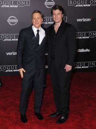 December 10, 2016 - Hollywood, CA, United States - 10 December 2016 - Hollywood, California - Alan Tudyk, Nathan Fillion. Rogue One: A Star Wars Story World premiere held at Pantages Theater. Photo Credit: AdMedia Hollywood United States - ZUMAa123 20161210_zaa_a123_119