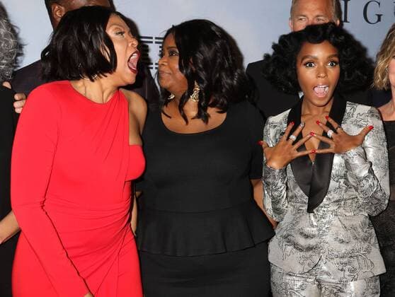 December 10, 2016 - New York, New York, U.S. - Actors TARAJI P. HENSON, OCTAVIA SPENCER, and JANELLE MONAE attend the New York Special Screening of Hidden Figures held at the SVA Theatre. New York U.S. - ZUMAk03_ 20161210_zaf_k03_169