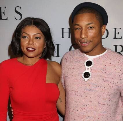 December 10, 2016 - New York, New York, U.S. - Actress TARAJI P. HENSON and singer PHARRELL WILLIAMS attend the New York Special Screening of Hidden Figures held at the SVA Theatre. New York U.S. - ZUMAk03_ 20161210_zaf_k03_178