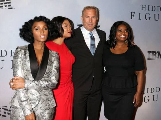 December 10, 2016 - New York, New York, U.S. - Singer JANELLE MONAE, actors TARAJI P. HENSON, KEVIN COSTNER and OCTAVIA SPENCER attend the New York Special Screening of Hidden Figures held at the SVA Theatre. New York U.S. - ZUMAk03_ 20161210_zaf_k03_181