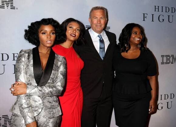 December 10, 2016 - New York, New York, U.S. - Singer JANELLE MONAE, actors TARAJI P. HENSON, KEVIN COSTNER and OCTAVIA SPENCER attend the New York Special Screening of Hidden Figures held at the SVA Theatre. New York U.S. - ZUMAk03_ 20161210_zaf_k03_200