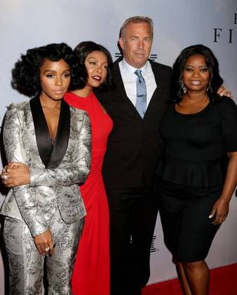 December 10, 2016 - New York, New York, U.S. - Singer JANELLE MONAE, actors TARAJI P. HENSON, KEVIN COSTNER and OCTAVIA SPENCER attend the New York Special Screening of Hidden Figures held at the SVA Theatre. New York U.S. - ZUMAk03_ 20161210_zaf_k03_203