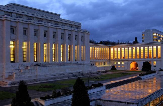 Völkerbundpalast, Vereinte Nationen, UNO, Genf, Schweiz League of Nation building, Palais des Nations, United Nations, Geneva, Switzerland