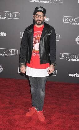 December 10, 2016 - Los Angeles, California, United States - December 10th 2016 - Los Angeles California USA - Singer AJ MCLEAN at the World Premiere for Rogue One Star Wars held at the Pantages Theater, Hollywood, Los Angeles CA Los Angeles United States - ZUMAf05_ 20161210_zaf_f05_001
