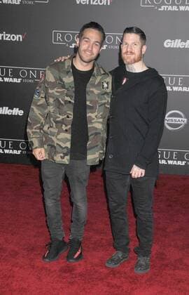 December 10, 2016 - Los Angeles, California, United States - December 10th 2016 - Los Angeles California USA - Musician PETE WENTZ, AARON HURLEY at the World Premiere for Rogue One Star Wars held at the Pantages Theater, Hollywood, Los Angeles CA Los Angeles United States - ZUMAf05_ 20161210_zaf_f05_080