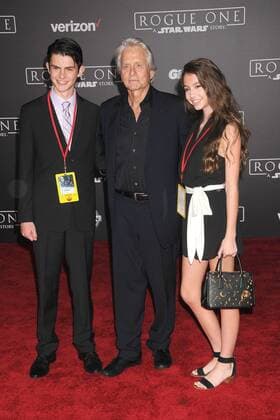 December 10, 2016 - Los Angeles, California, United States - December 10th 2016 - Los Angeles California USA - Actor MICHAEL DOUGLAS, family DYLAN MICHAEL DOUGLAS, CARYS ZETA DOUGLAS at the World Premiere for Rogue One Star Wars held at the Pantages Theater, Hollywood, Los Angeles CA Los Angeles United States - ZUMAf05_ 20161210_zaf_f05_082