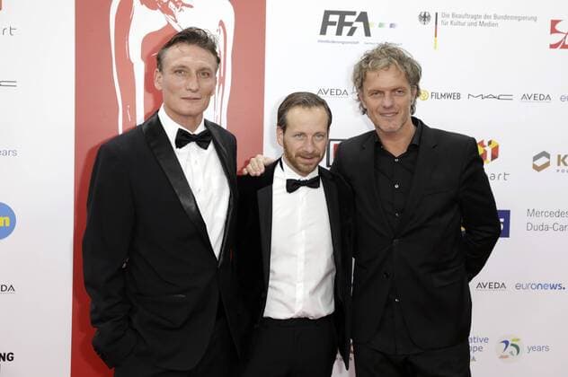 Oliver Masucci, Fabian Busch und Christoph Müller bei der Verleihung vom 29. Europäischen Filmpreis 2016 29th European Film Awards 2016 im Nationalen Forum für Musik. Breslau, 10.12.2016 Foto:xS.xGabschx xFuturexImage