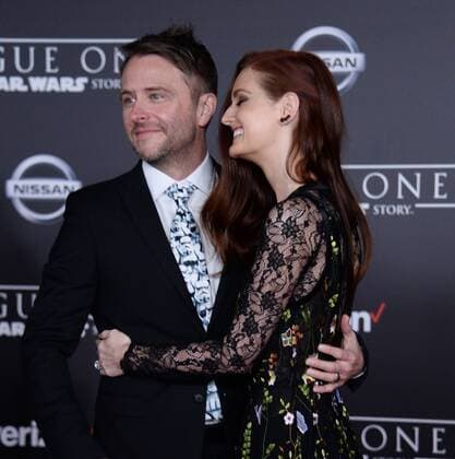 Television personality Chris Hardwick and his wife, model actress Lydia Hearst attend the premiere of the sci-fi motion picture Rogue One: A Star Wars Story at the Pantages Theatre in the Hollywood section of Los Angeles on December 10, 2016. Storyline: The Rebellion makes a risky move to steal the plans to the Death Star, setting up the epic saga to follow.  LAP2016121052 JIMxRUYMEN