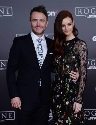 Television personality Chris Hardwick and his wife, model actress Lydia Hearst attend the premiere of the sci-fi motion picture Rogue One: A Star Wars Story at the Pantages Theatre in the Hollywood section of Los Angeles on December 10, 2016. Storyline: The Rebellion makes a risky move to steal the plans to the Death Star, setting up the epic saga to follow.  LAP2016121049 JIMxRUYMEN