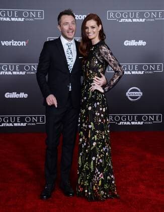 Television personality Chris Hardwick and his wife, model actress Lydia Hearst attend the premiere of the sci-fi motion picture Rogue One: A Star Wars Story at the Pantages Theatre in the Hollywood section of Los Angeles on December 10, 2016. Storyline: The Rebellion makes a risky move to steal the plans to the Death Star, setting up the epic saga to follow.  LAP2016121050 JIMxRUYMEN