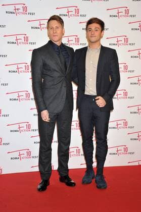 Rome, Red Carpet When we laughed. Pictured: Dustin Lance Black, Tom Daley  Copyright: xEcophotox xIPAx