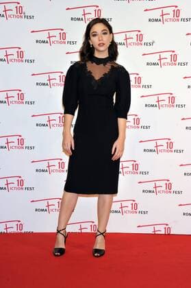 Rome, Red Carpet The border. Pictured: Matilda De Angelis Prada dress gioilelli Pomellato  Copyright: xEcophotox xIPAx