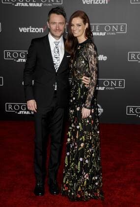 Chris Hardwick & wife Lydia Hearst ROGUE ONE: A STAR WARS STORY FILM PREMIERE Hollywood Patrick Rideaux PicturePerfect