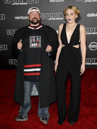 Kevin Smith & daughter Harley Quinn Smith ROGUE ONE: A STAR WARS STORY FILM PREMIERE Hollywood Patrick Rideaux PicturePerfect