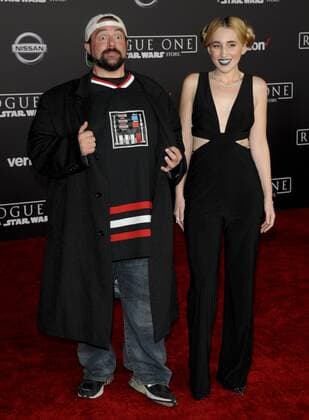 Kevin Smith & daughter Harley Quinn Smith ROGUE ONE: A STAR WARS STORY FILM PREMIERE Hollywood Patrick Rideaux PicturePerfect