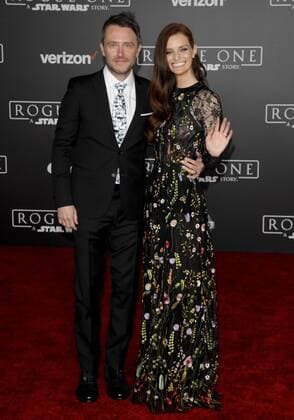Chris Hardwick & wife Lydia Hearst ROGUE ONE: A STAR WARS STORY FILM PREMIERE Hollywood Patrick Rideaux PicturePerfect