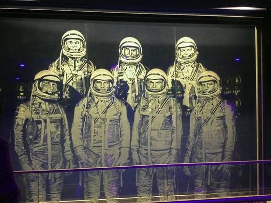 November 14, 2016 - FL, USA - Painted on glass, this artwork represents the Mercury 7 astronauts, NASA s class of astronauts: Scott Carpenter, Gordon Cooper, John Glenn, Gus Grissom, Wally Schirra, Alan Shepard, and Deke Slayton. USA - ZUMAm67_ 20161114_zaf_m67_057
