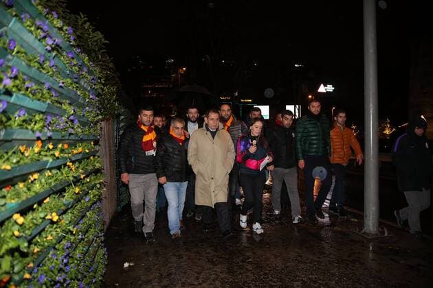 Galatasaray President Dursun Ozbek and a lot of different team supporters visit the blast site outside the Besiktas FC s Vodafone Arena Stadium in Istanbul, December 12, 2016, Turkey. At least 44 people were killed and 160 other wounded in twin explosions outside Vodafone Arena Stadium and in nearby Macka Park a few hours after the night s soccer match on 10 December. The bombs apparently targeted police officers who were securing the match. The Kurdish nationalist group Kurdistan Freedom Hawks (TAK), which seeks an independent Kurdish state in eastern and southeastern Turkey, claimed responsibility for the attack, according to published reports. 