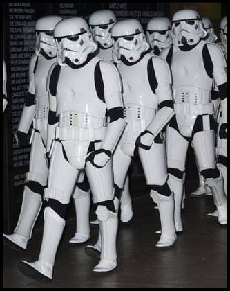 . 13 12 2016. London, United Kingdom. Storm Troopers arrive at the launch. ROGUE ONE: A STAR WARS STORY launch event at The Tate Modern, London, UK.  xBenxStevensx xi-Imagesx IIM-14021-0017