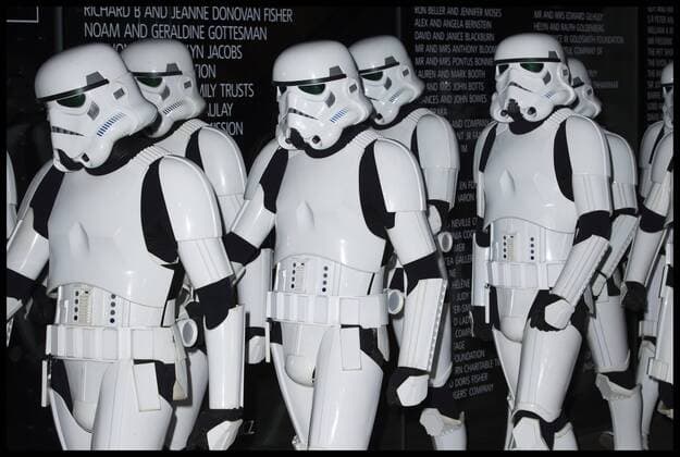 Themen der Woche KW50 . 13 12 2016. London, United Kingdom. Storm Troopers arrive at the launch. ROGUE ONE: A STAR WARS STORY launch event at The Tate Modern, London, UK.  xBenxStevensx xi-Imagesx IIM-14021-0018
