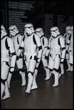 . 13 12 2016. London, United Kingdom. Storm Troopers arrive at the launch. ROGUE ONE: A STAR WARS STORY launch event at The Tate Modern, London, UK.  xBenxStevensx xi-Imagesx IIM-14021-0021