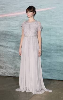 Felicity Jones attends the Star Wars Rogue One premiere at Tate Modern Art Gallery in London. DECEMBER 13th 2016  GBHx163846