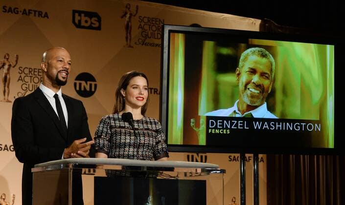 Common and Sophia Bush announce nominations onstage for the 23rd annual SAG Awards at the Pacific Design Center on in West Hollywood, California on December 14, 2016. Winners will be announced during a Simulcast Live on Sunday, January 29th.  LAP2016121403 JIMxRUYMEN