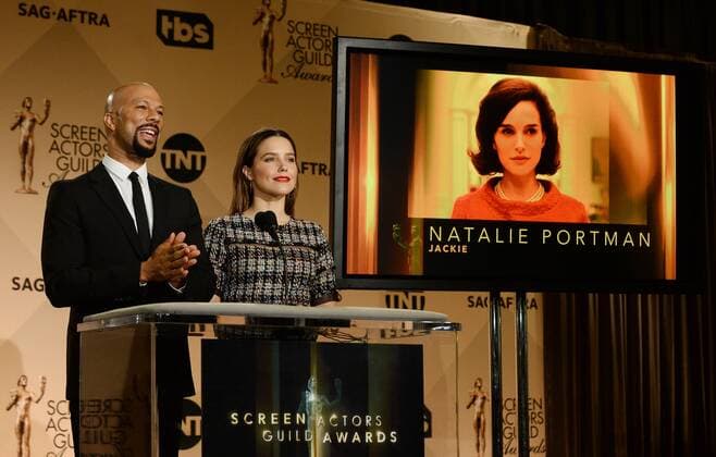 Common and Sophia Bush announce nominations onstage for the 23rd annual SAG Awards at the Pacific Design Center on in West Hollywood, California on December 14, 2016. Winners will be announced during a Simulcast Live on Sunday, January 29th.  LAP2016121406 JIMxRUYMEN