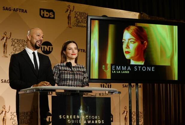 Common and Sophia Bush announce nominations onstage for the 23rd annual SAG Awards at the Pacific Design Center on in West Hollywood, California on December 14, 2016. Winners will be announced during a Simulcast Live on Sunday, January 29th.  LAP2016121407 JIMxRUYMEN