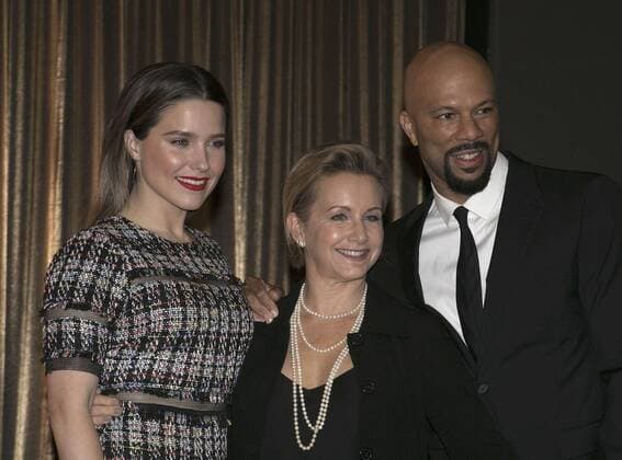 December 14, 2016 - West Hollywood, California, U.S - Sophia Bush, SAG-AFTRA president Gabrielle Carteris and Common at the 23rd Annual Screen Actors Guild Awards Nominations announcement at the Pacific Design Center on Wednesday, December 14, 2016 in West Hollywood, California. West Hollywood U.S. - ZUMAp124 20161214_zaa_p124_016