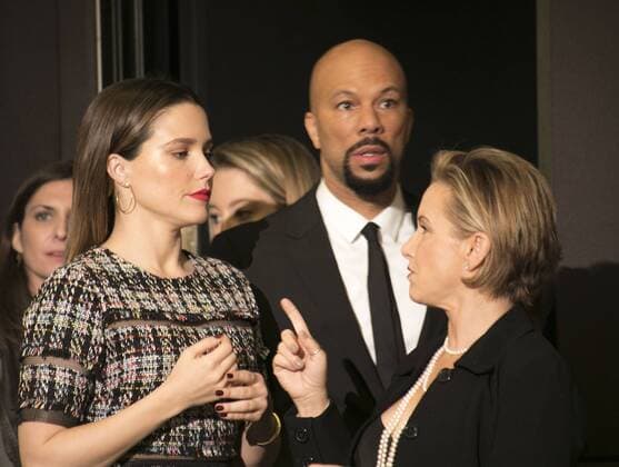 December 14, 2016 - West Hollywood, California, U.S - Sophia Bush, Common and SAG-AFTRA president Gabrielle Carteris at the 23rd Annual Screen Actors Guild Awards Nominations announcement at the Pacific Design Center on Wednesday, December 14, 2016 in West Hollywood, California. West Hollywood U.S. - ZUMAp124 20161214_zaa_p124_034