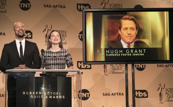 December 14, 2016 - West Hollywood, California, U.S - Common and Sophia Bush at the 23rd Annual Screen Actors Guild Awards Nominations announcement at the Pacific Design Center on Wednesday, December 14, 2016 in West Hollywood, California. Outstanding Performance by a Male Actor in a Supporting Role, HUGH GRANT St Clair Bayfield Ã¢â‚¬ FLORENCE FOSTER JENKINSÃ West Hollywood U.S. - ZUMAp124 20161214_zaa_p124_039